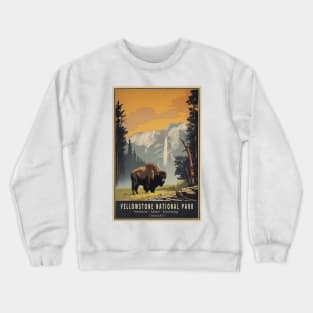 Yellowstone National Park Vintage Poster Crewneck Sweatshirt